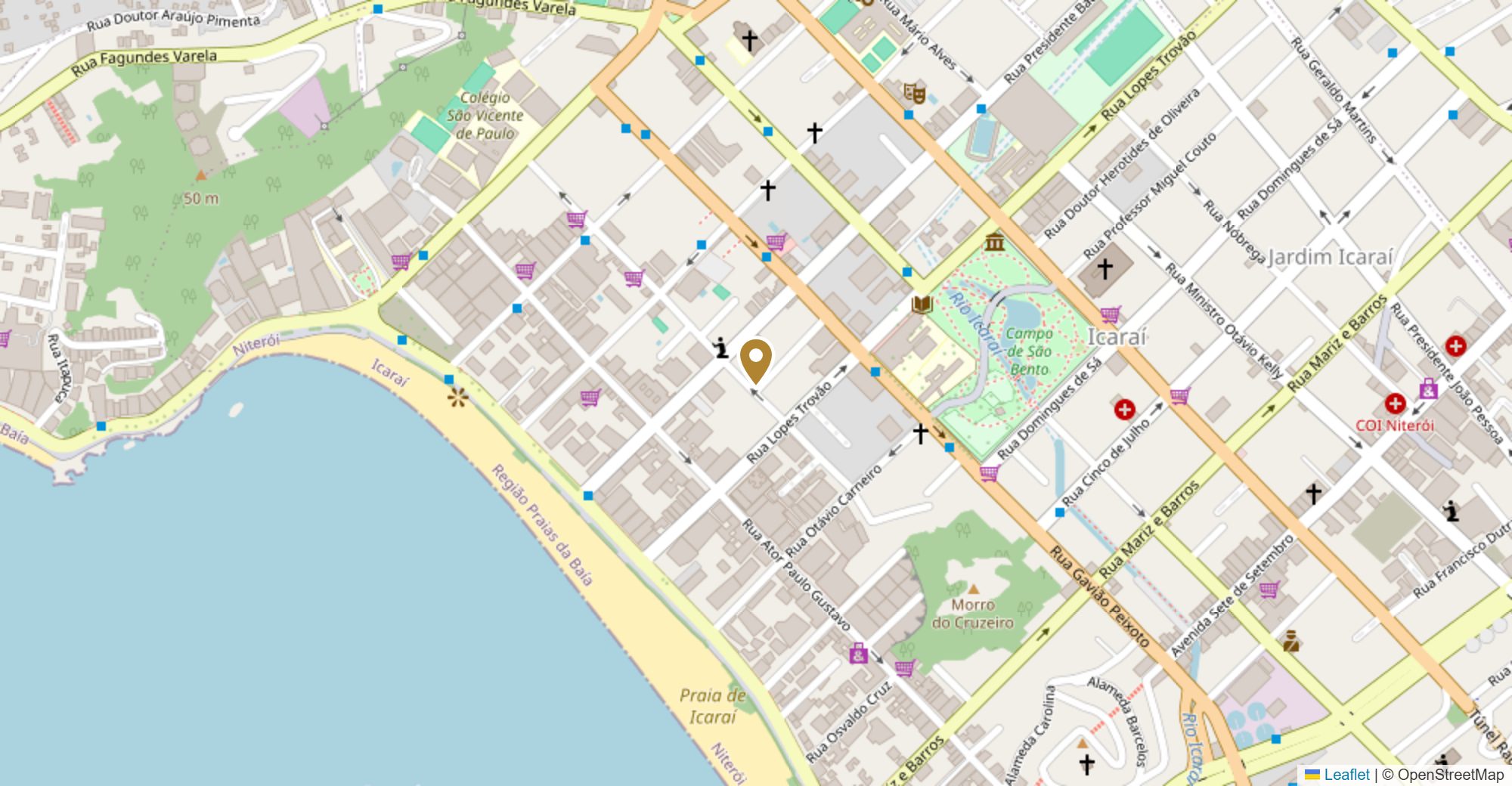 Mapa do consultório na Rua Tavares de Macedo, 95 — Icaraí, Niterói